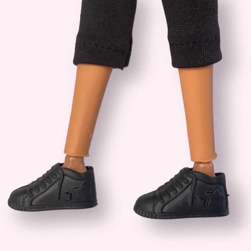 11.5” Doll Shoes, Assorted Black Heels, Fits-2000s Fashion Dolls, 5 Pairs