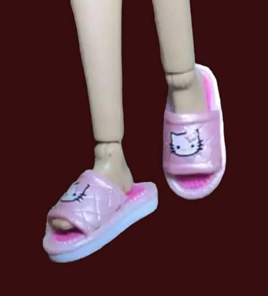 Doll Pajama Set: Pink Kitty Slippers, Robe & Accessories