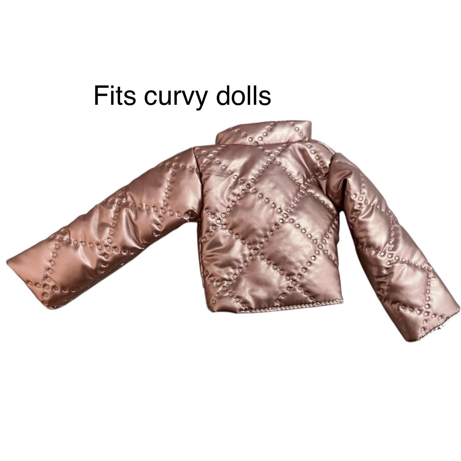 Pink Puffer Jacket and Boots for 11.5inch Dolls, 1:6 Scale doll clothes
