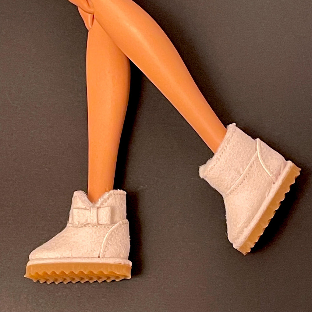 Pink Puffer Jacket and Boots for 11.5inch Dolls, 1:6 Scale doll clothes