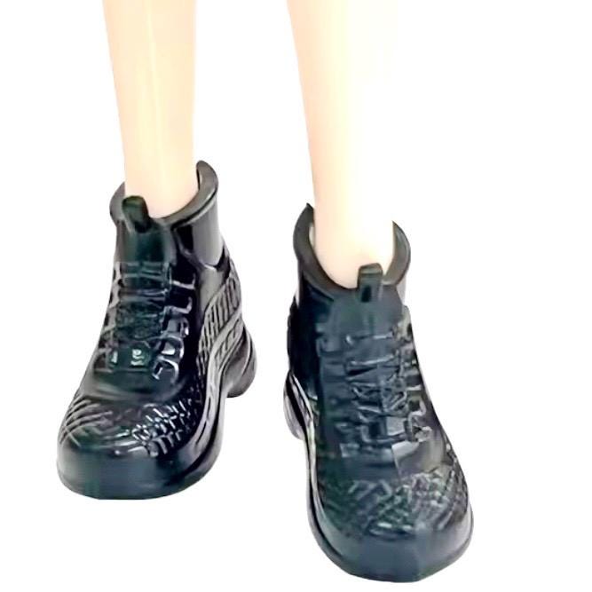 Curvy Fashion Doll Pink Platforms, Black Boots & Chunky Sneakers