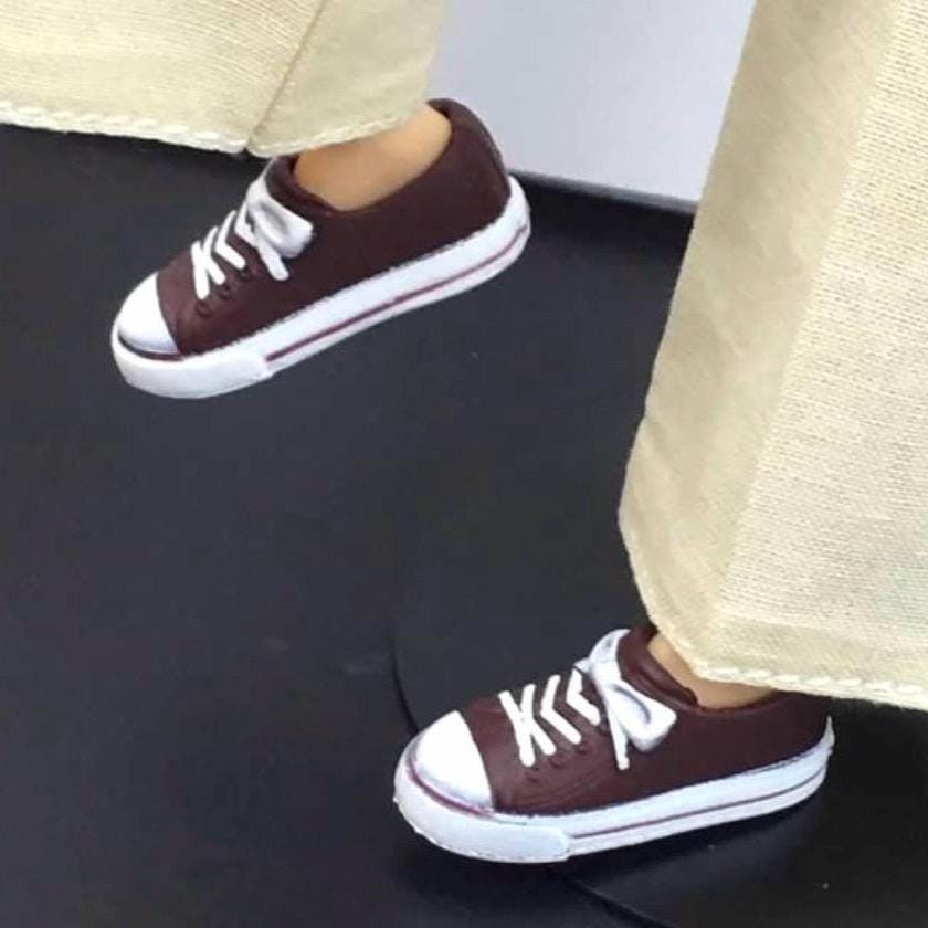 Curvy Doll Sneakers, Black Shoes for 1:6 Fashion Doll