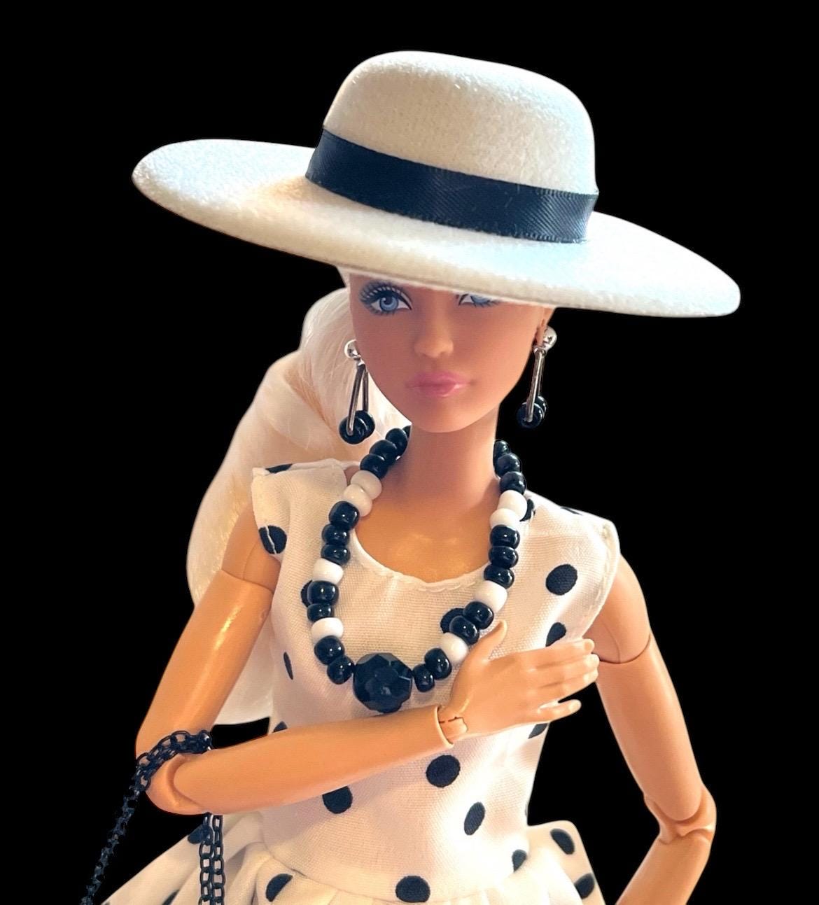 Doll Black Hat, Couture Style, Wide Brim, Felted Inauguration and Princess Style