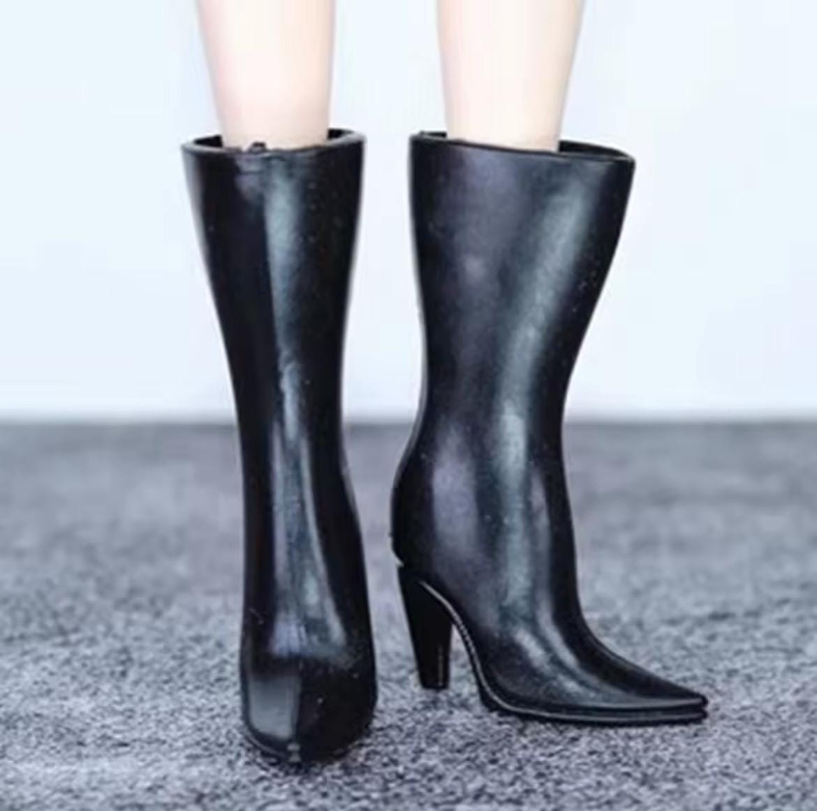 Fashion Doll Boots, 1:6 Scale, Black, Red, Pink, Purple, 4 Pair Set