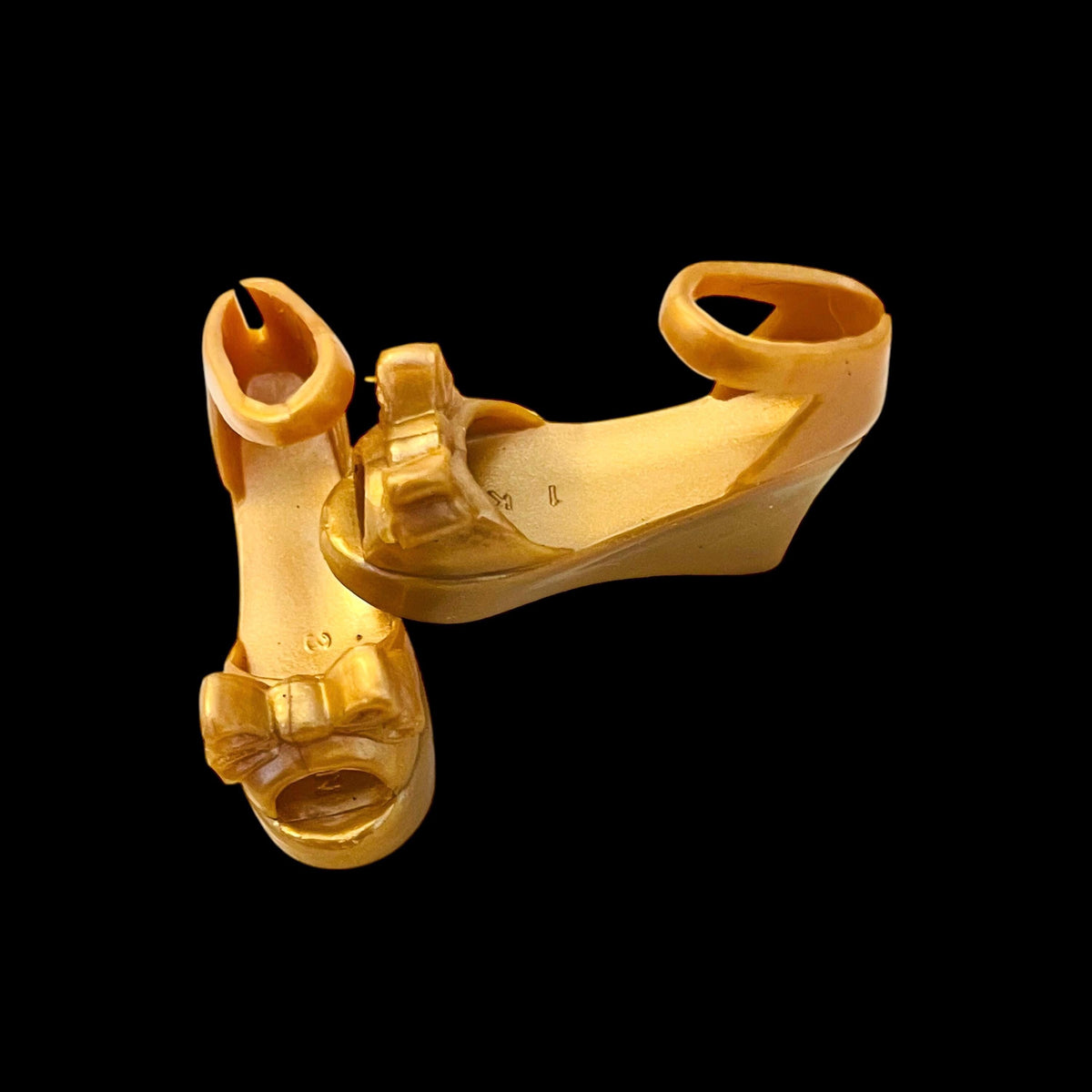 Gold Curvy Doll High Heels: MTM BJD Shoes, Assorted Colors