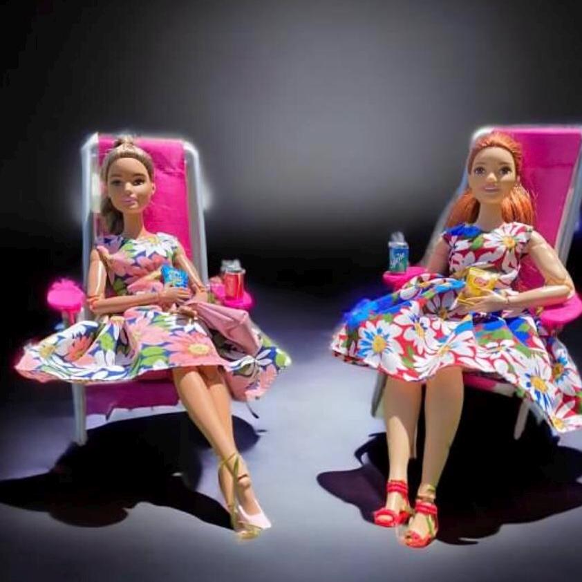 Fashion Doll Dress, Floral Outfit, Fits Curvy and Regular Dolls