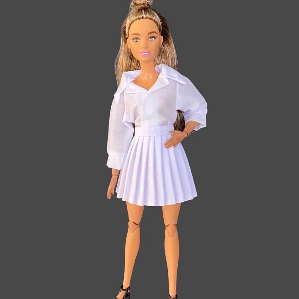 Pleated Doll Skirt: 1/6 Scale Floral Clothing