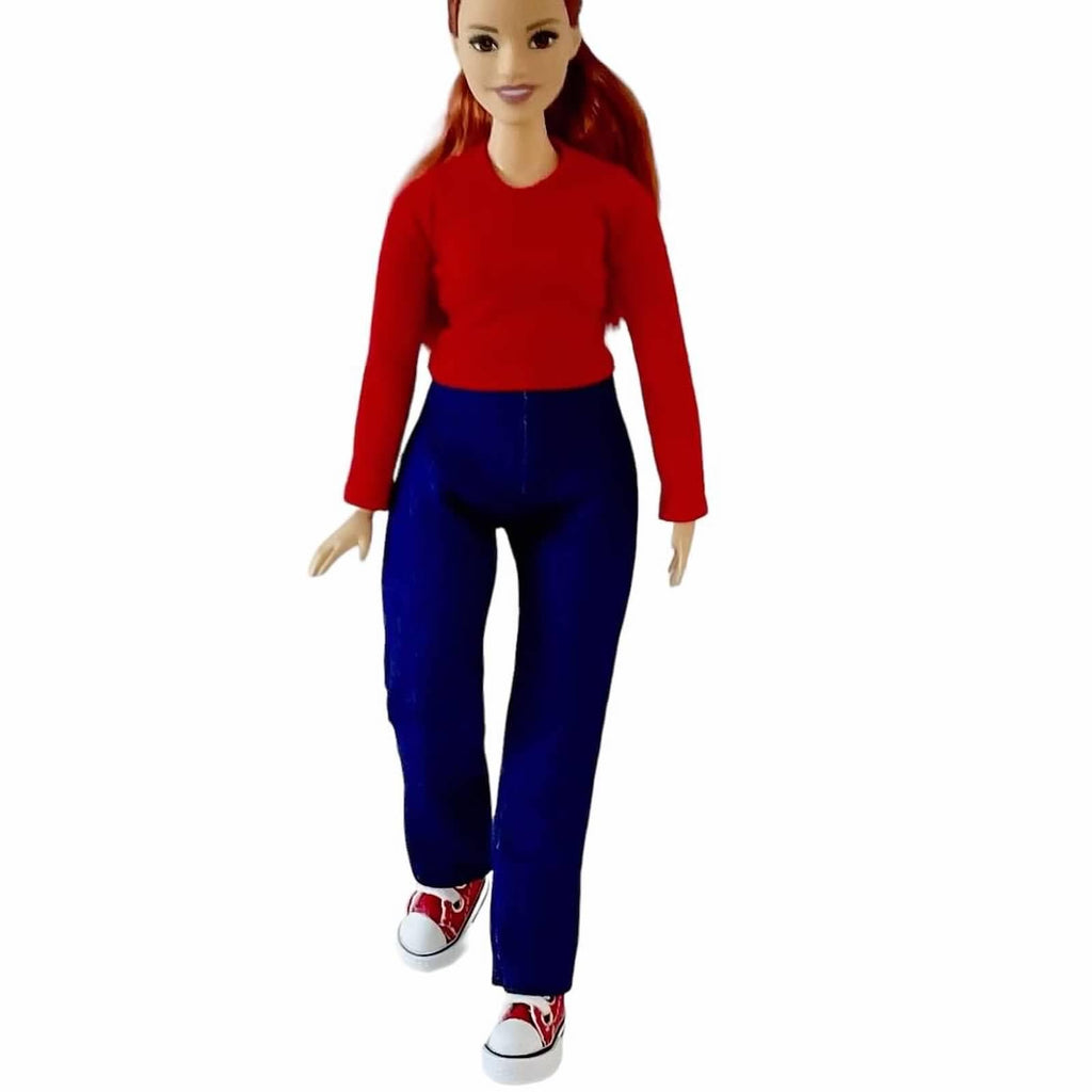 Curvy Fashion Doll Pink Platforms, Black Boots & Chunky Sneakers