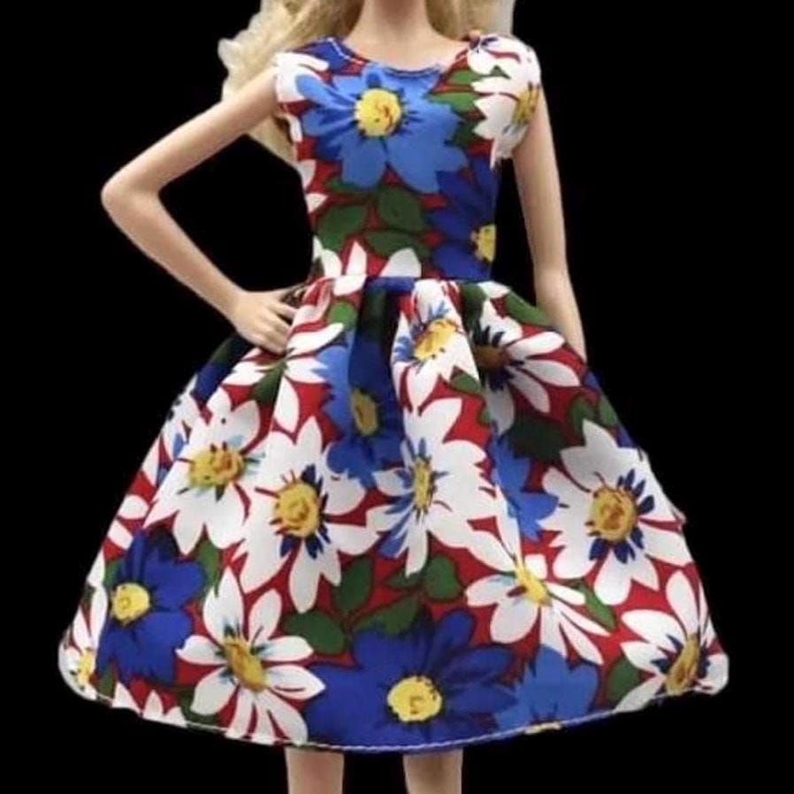 Fashion Doll Dress, Floral Outfit, Fits Curvy and Regular Dolls