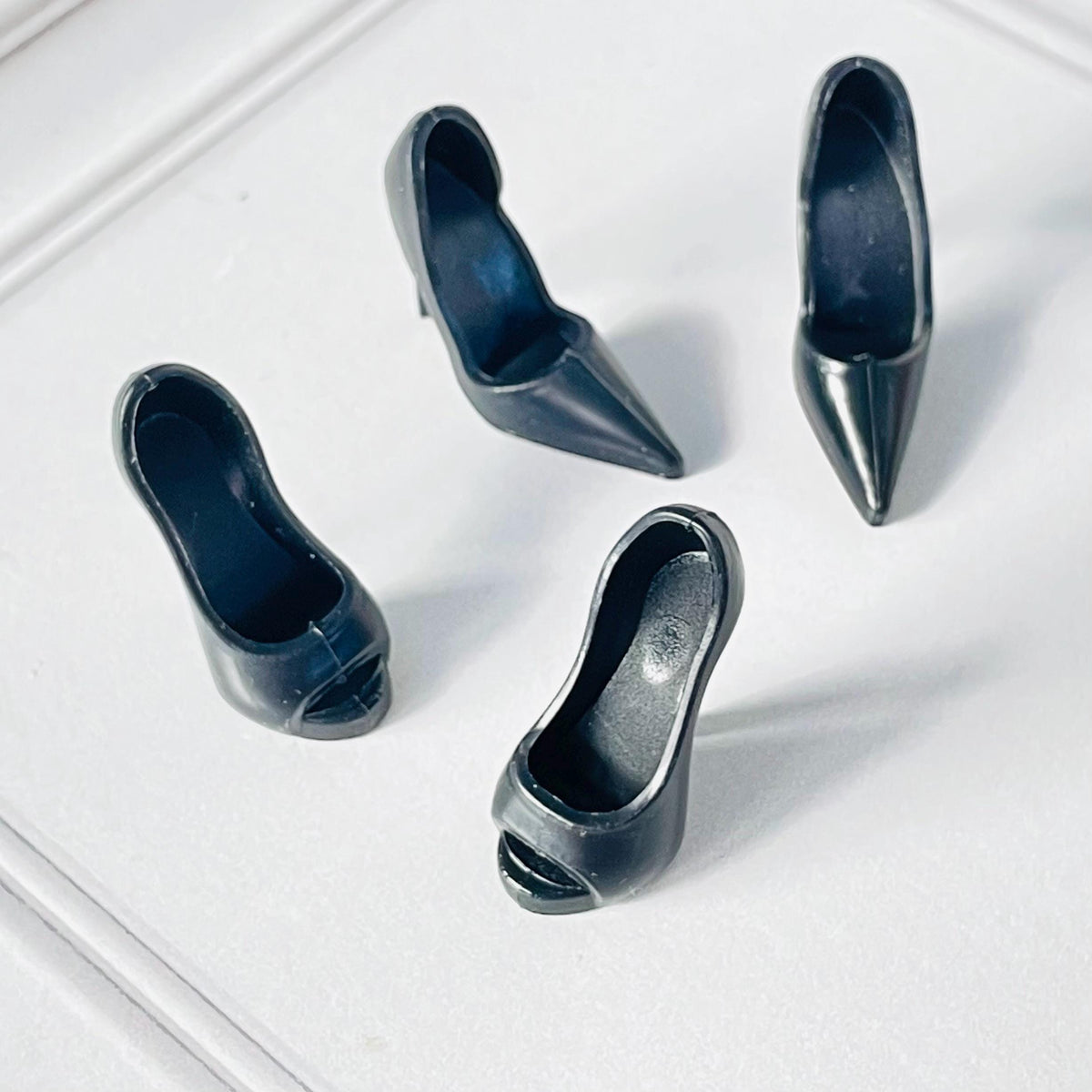 Black & White High Heel Doll Shoes - Fashion Royalty, Curvy, Made to Move