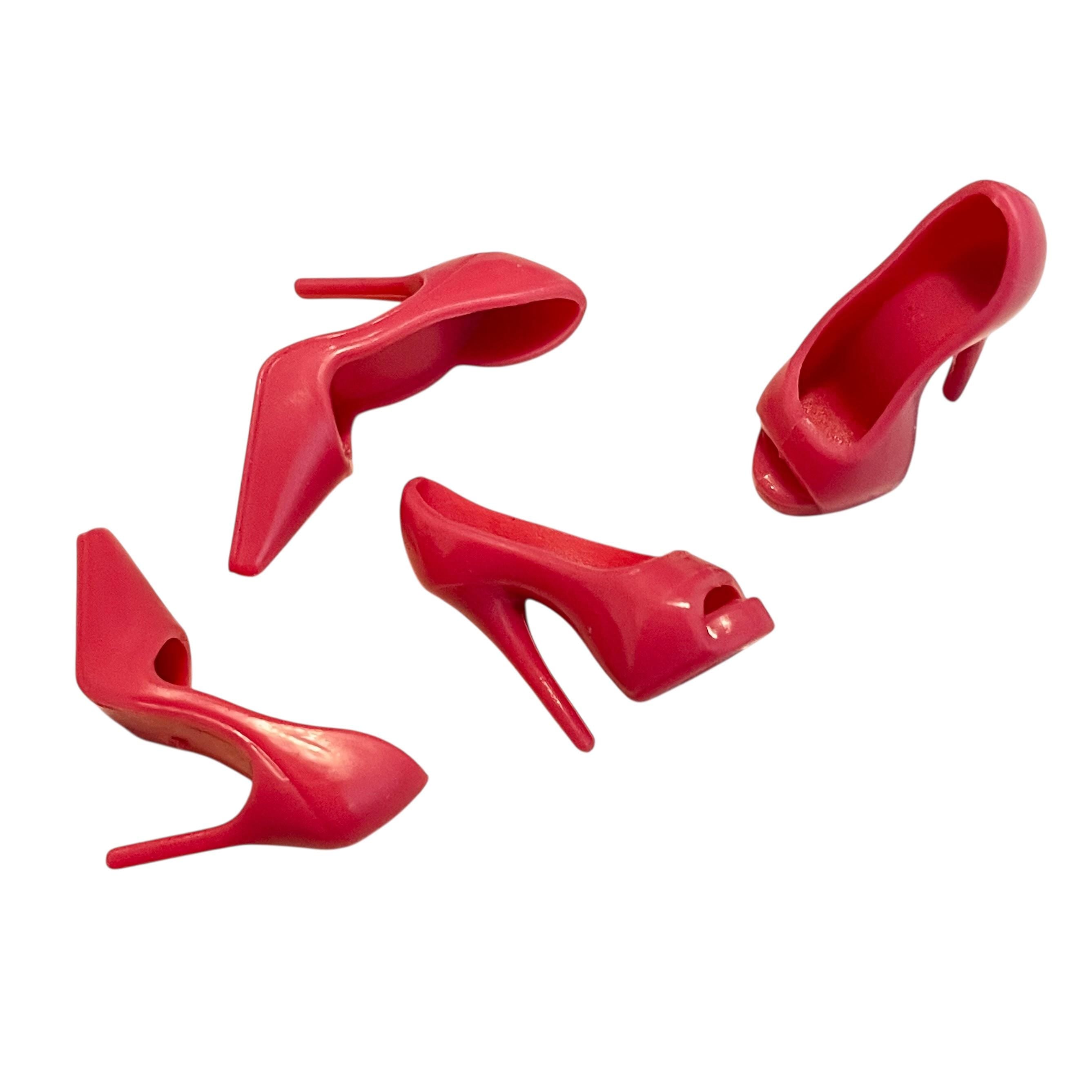 Rose and Light Purple High Heel Shoes: Fashion Doll Elegant Footwear