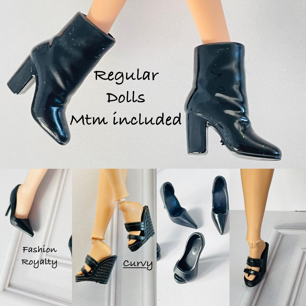 Creamy Brown or Pink High Heel Shoes - Fashion Doll Elegant Footwear, See Discription