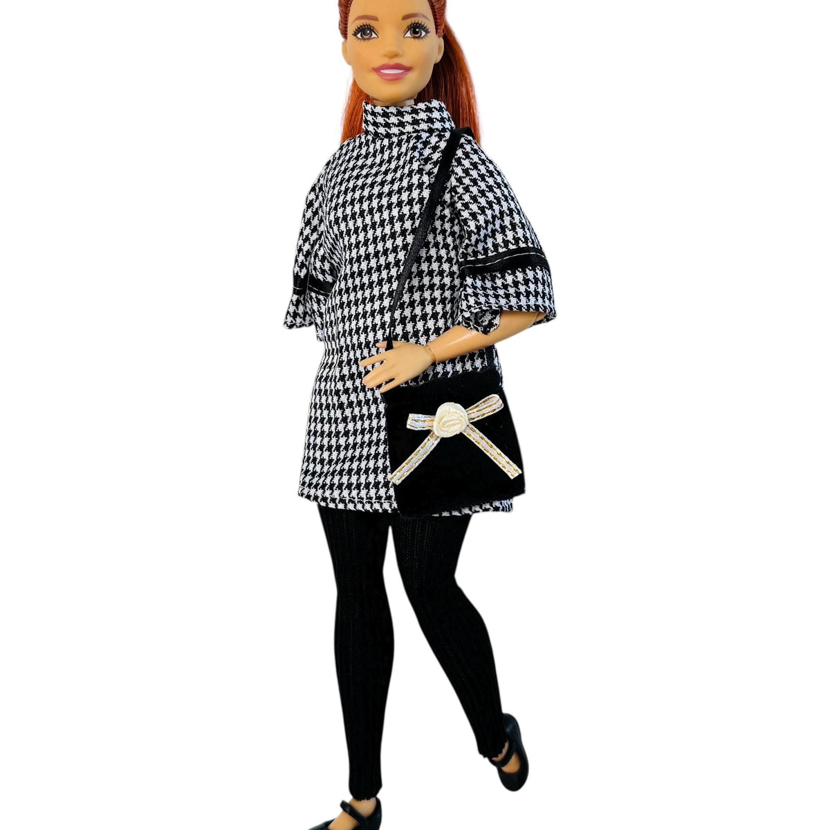 Curvy and Regular MTM Doll Outfit: Black & White Fashion Doll Clothes Set