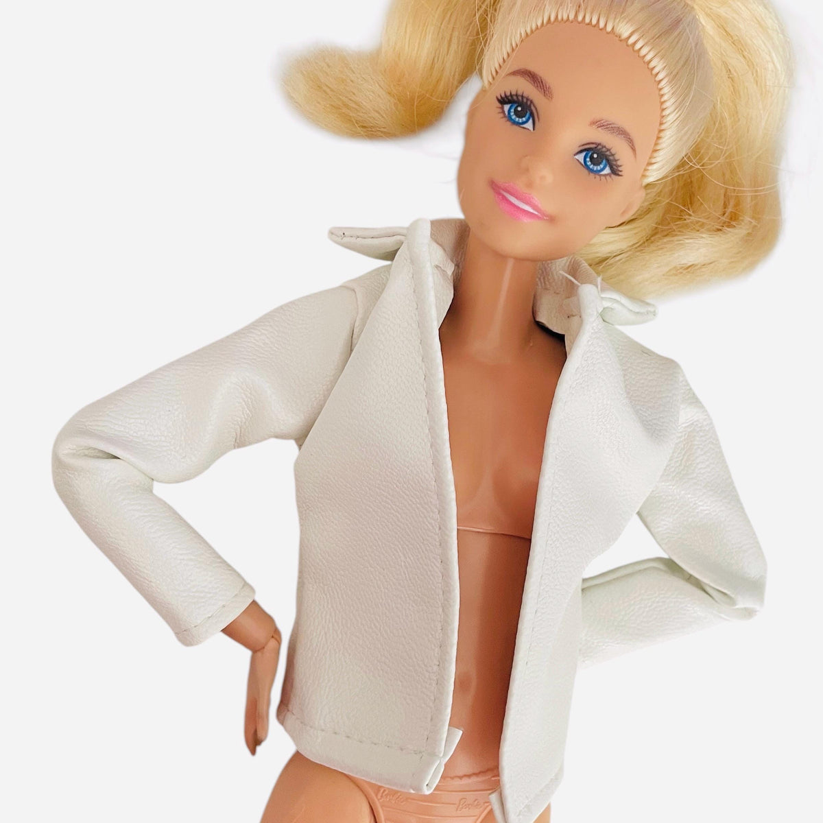 Fashion Doll Red Leather Jacket, Black, White, Gold, Silver 1/6 Scale Doll Clothes