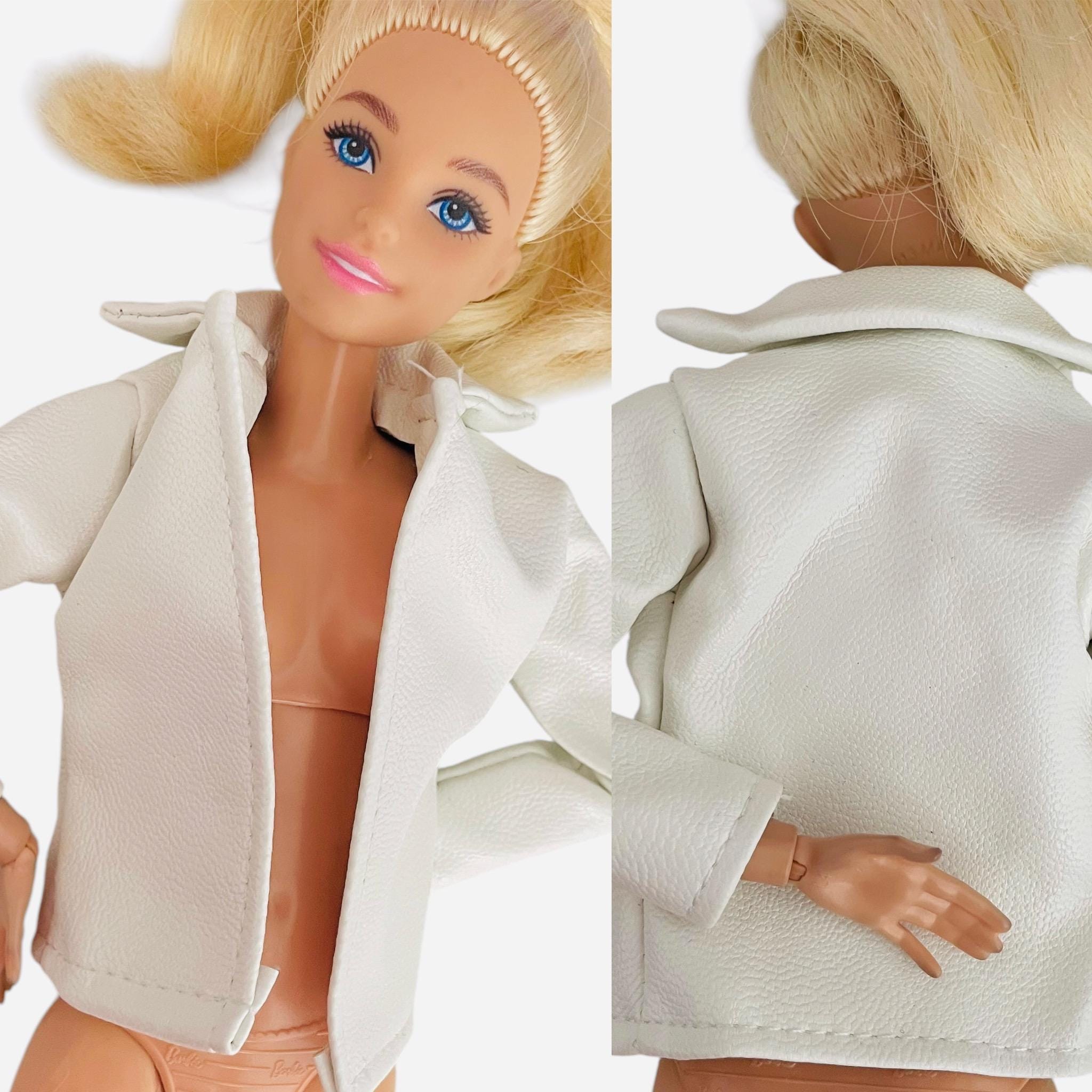 Fashion Doll Faux Leather Waist-Length Biker Coat, 11–12 Inch Mtm and Curvy