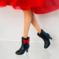 Red Shimmer Top Doll Dress with Shoes: 11.5" Fashion Doll Cocktail Party, Pearls Included