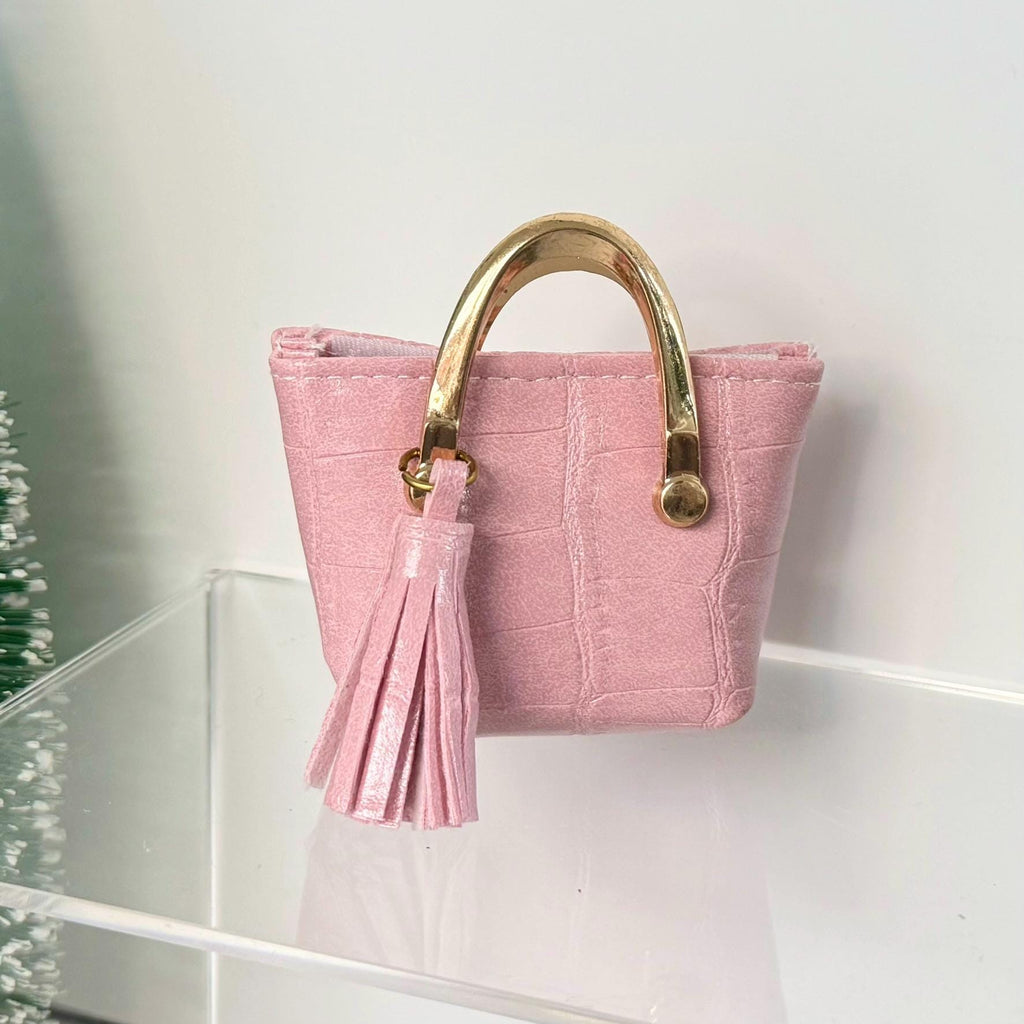 Miniature Doll Purses, or Purse Charms, Faux Leather Bag, Ear buds, Change Purse, Gift