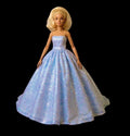Sequin Dress, Black Gown: Handmade 1:6 Scale Fashion Doll Dress