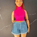 Curvy Doll Clothes, Shorts, Tops, Jeans, 1:6 Scale