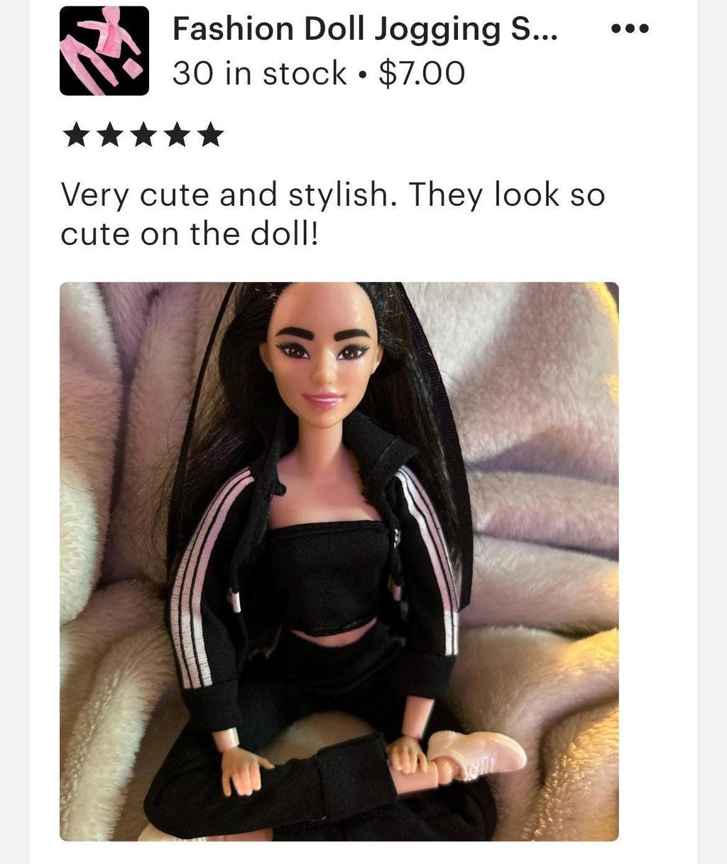 Fashion Doll Jogging Suit, BJD Doll Clothes, 1:6 Scale, Set of 2