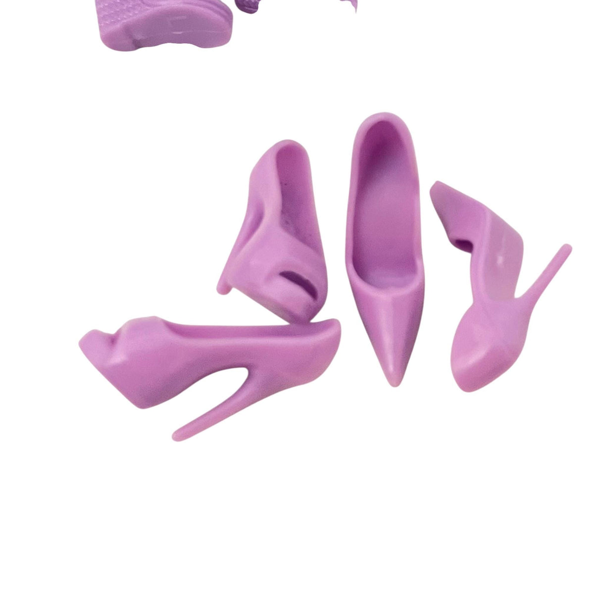 Rose and Light Purple High Heel Shoes: Fashion Doll Elegant Footwear