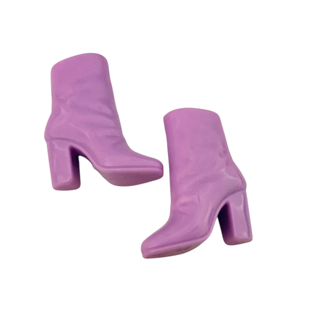 Rose and Light Purple High Heel Shoes: Fashion Doll Elegant Footwear
