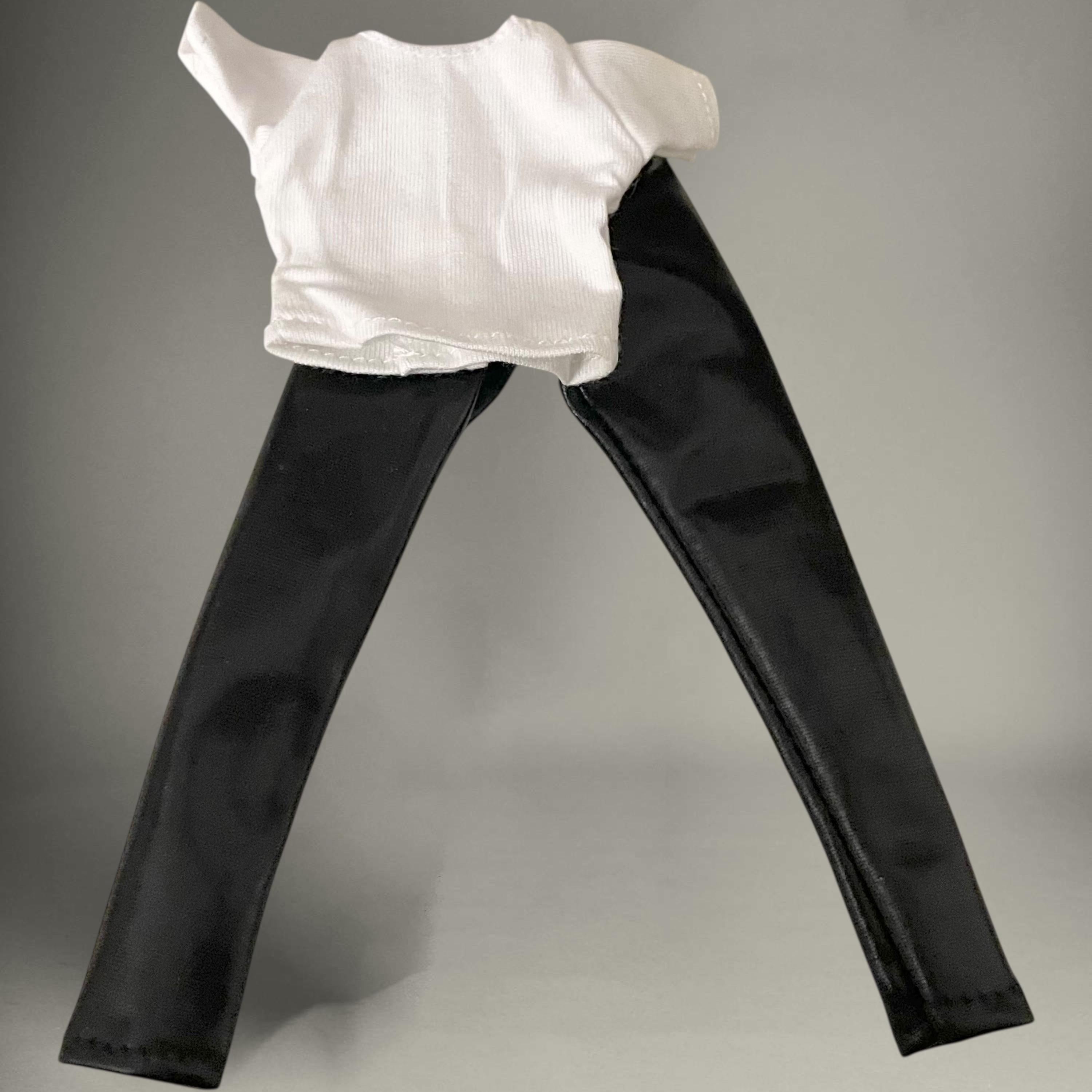 11" Doll Clothes: White Stretch Pants, Butterfly Denim Pants, Shirts