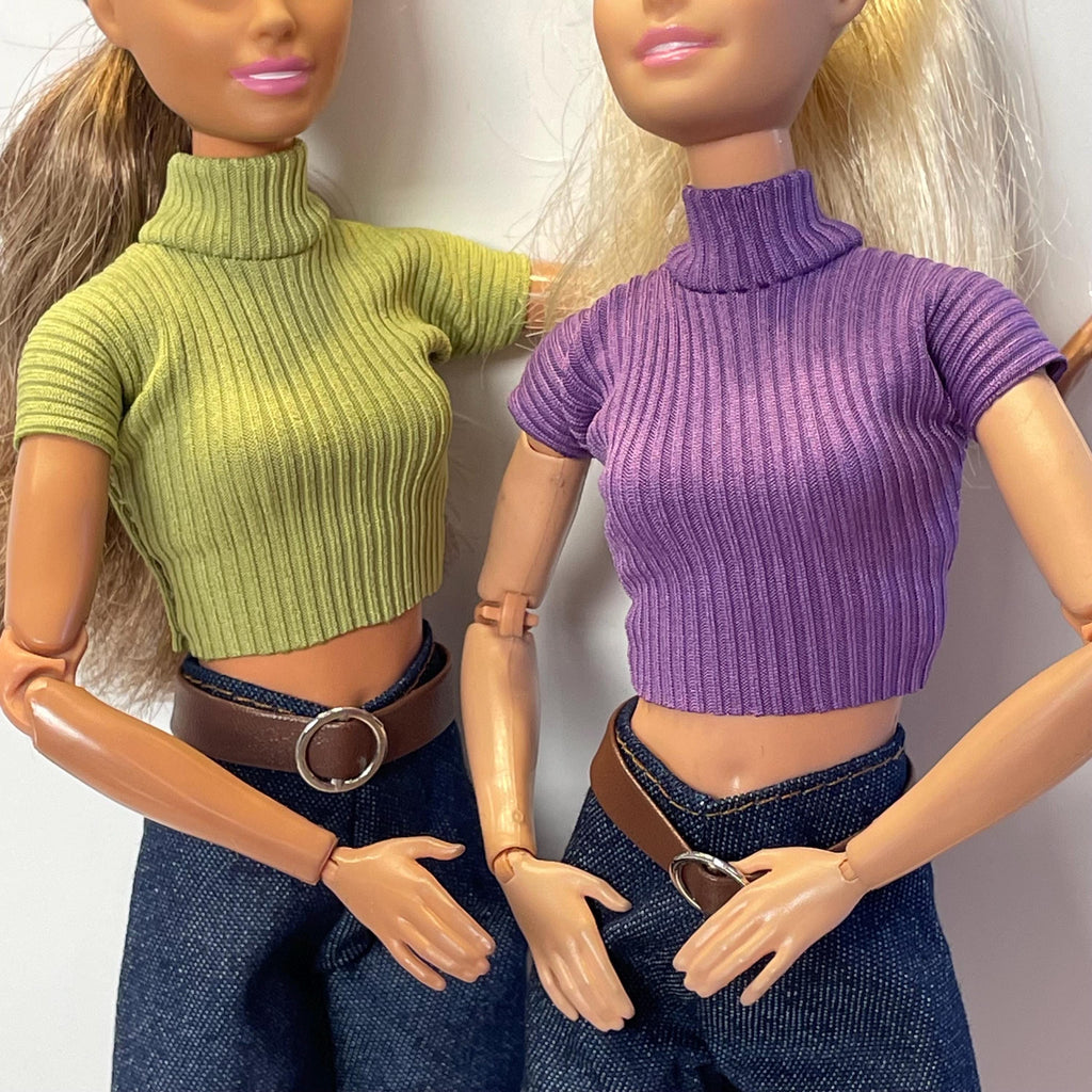 New Fashion Doll Outfit; Wide Leg Pants, Belt and Top, 1/6 Scale Doll Clothes