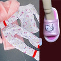 Doll Pajama Set: Pink Kitty Slippers, Robe & Accessories