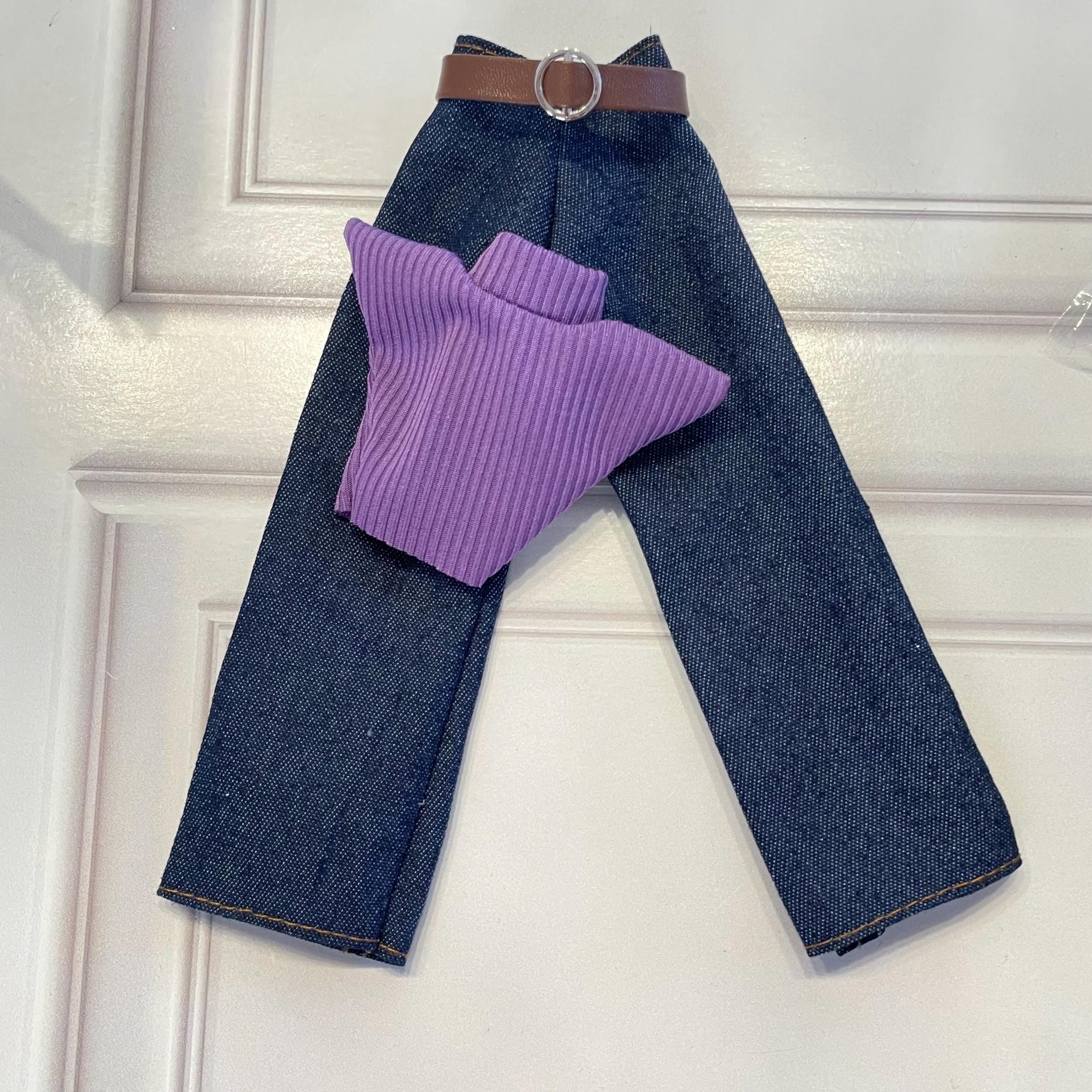 New Fashion Doll Outfit; Wide Leg Pants, Belt and Top, 1/6 Scale Doll Clothes