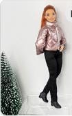 Pink Puffer Jacket and Boots for 11.5inch Dolls, 1:6 Scale doll clothes