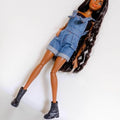 Denim Overall Doll Outfit Realistic: 1/6 Scale Fashion Doll Clothes