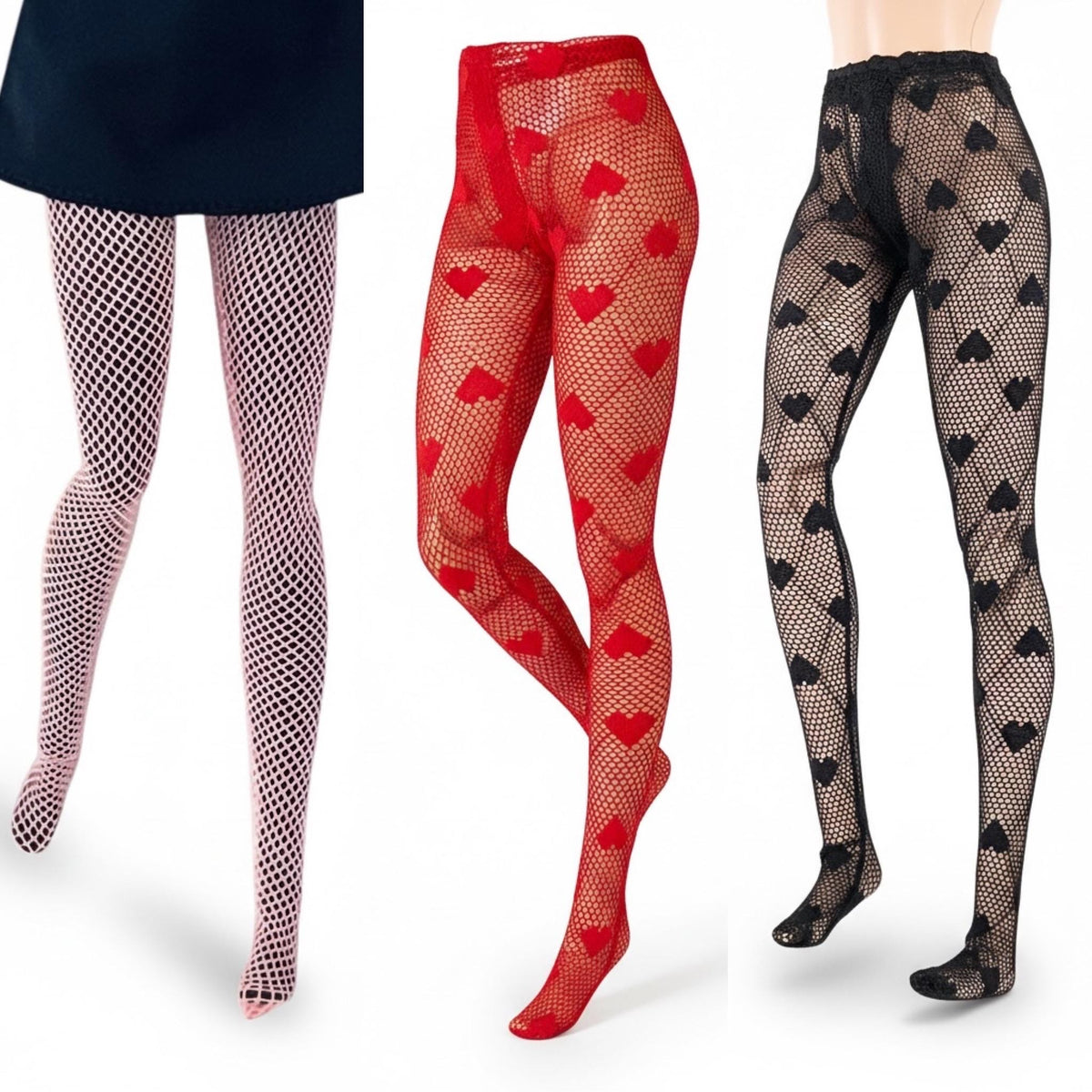Doll Pantyhose Fishnet Tights for 1:6 Fashion Doll Curvy and Regular Type Dolls