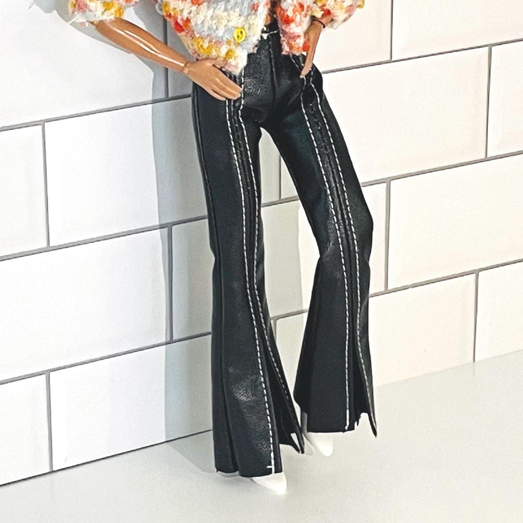 Faux Leather Fashion Doll Pants, Skirts and Accessories