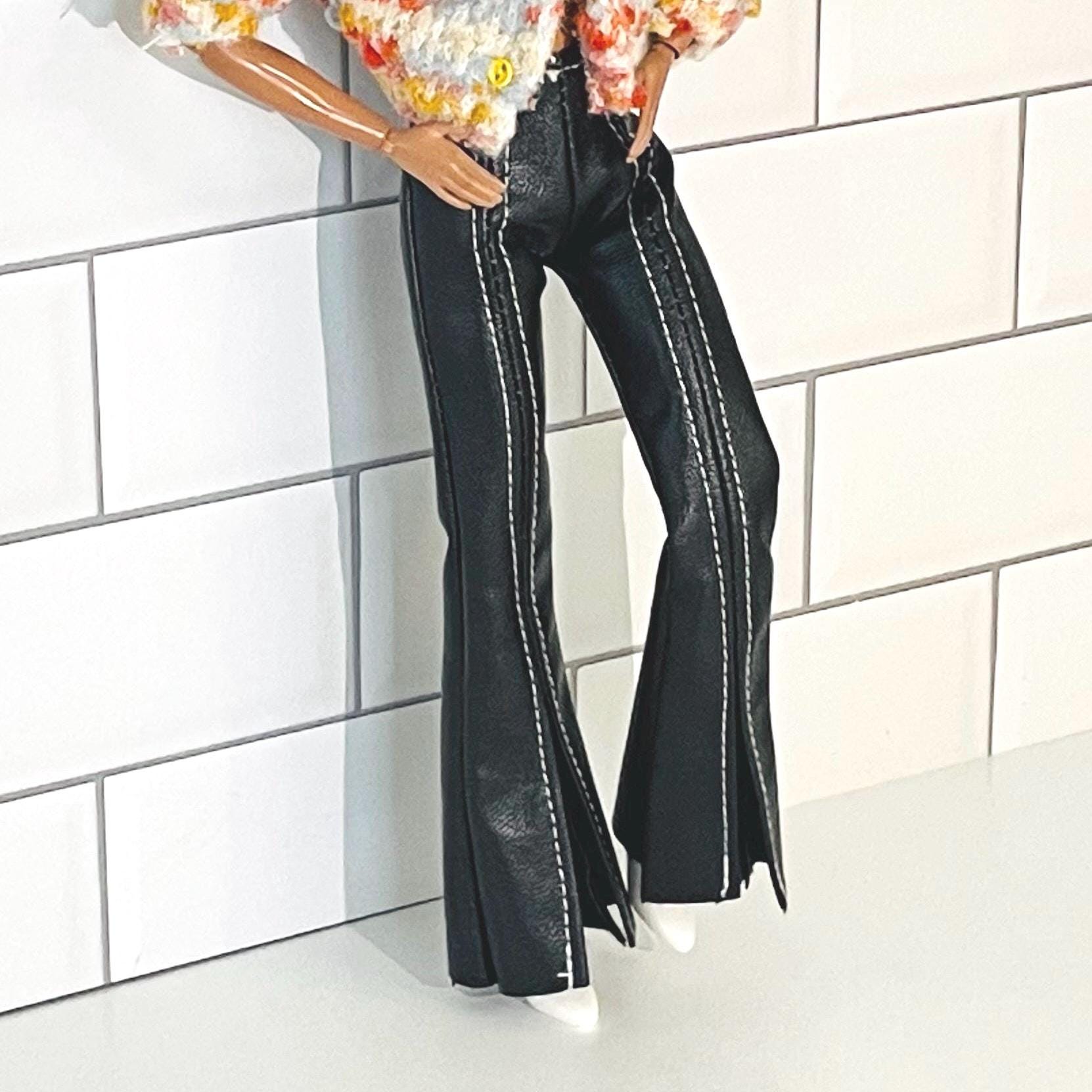 Faux Leather Fashion Doll Pants, Skirts and Accessories