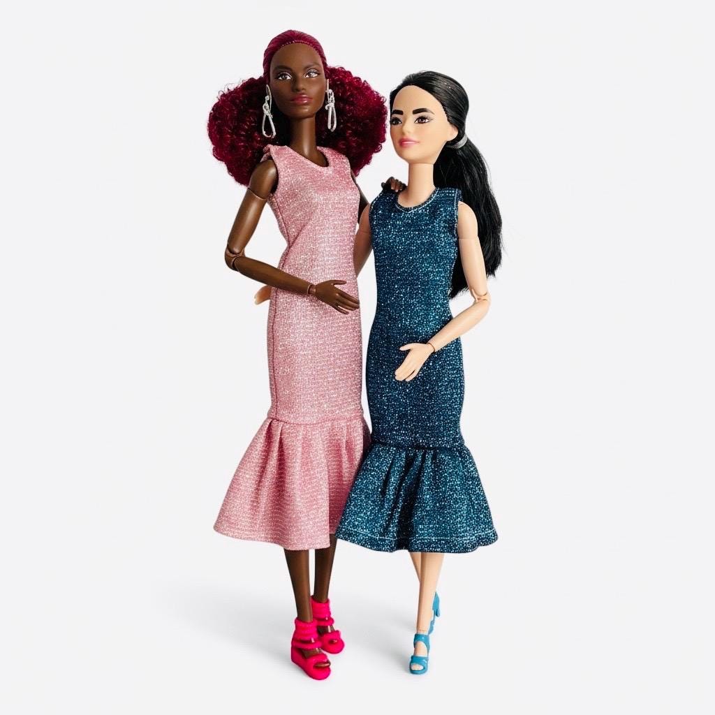Sparkle Evening Dress: MTM Fashion Doll Clothes, 1:6 Scale