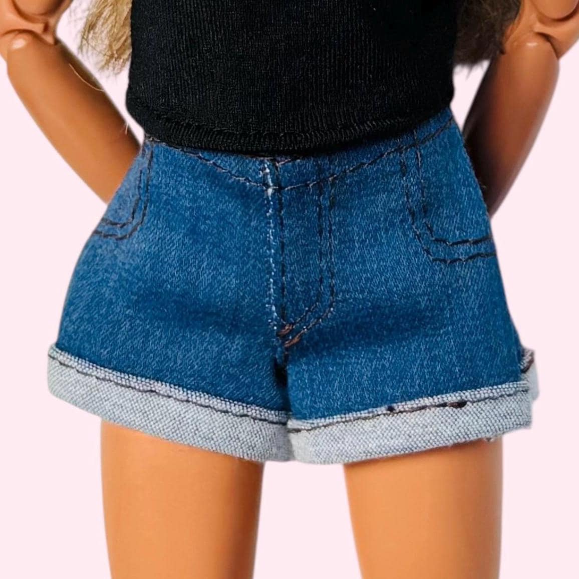 Denim jeans and shorts for Fashion dolls 1:6 scale