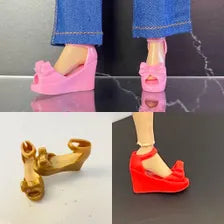 Gold Curvy Doll High Heels: MTM BJD Shoes, Assorted Colors