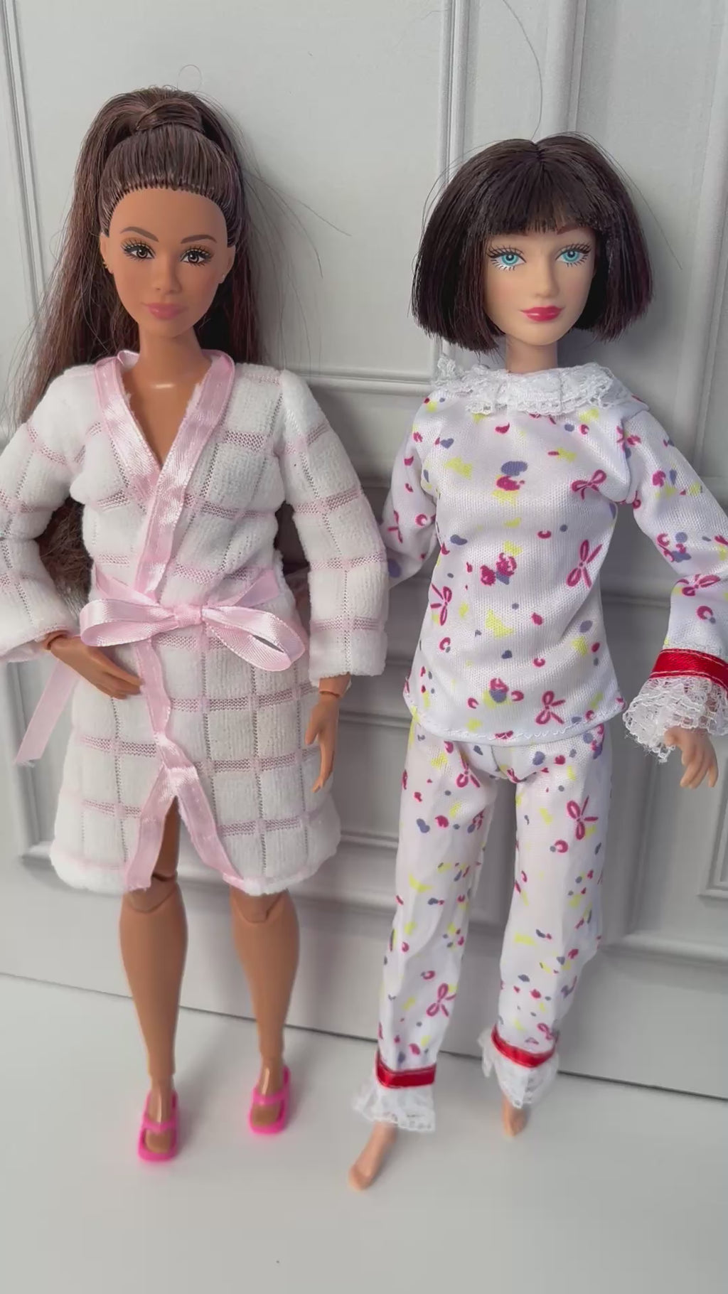 Doll Pajama Set: Pink Kitty Slippers, Robe & Accessories